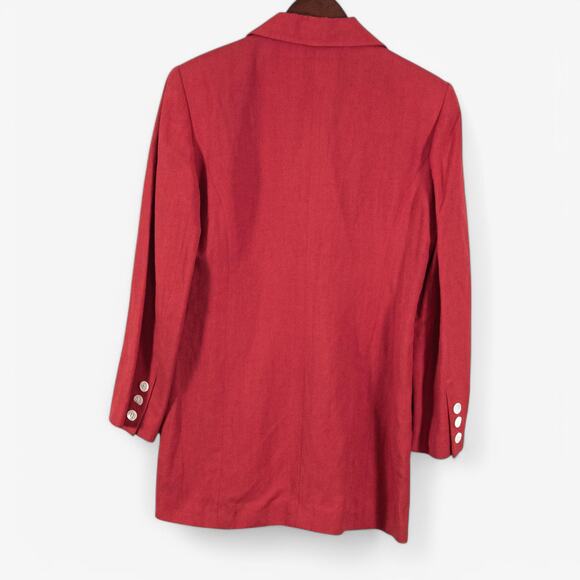 Ports International Women’s Blazer Clueless Preppy Career Chic Pink Linen Sz 6 - Picture 2 of 12